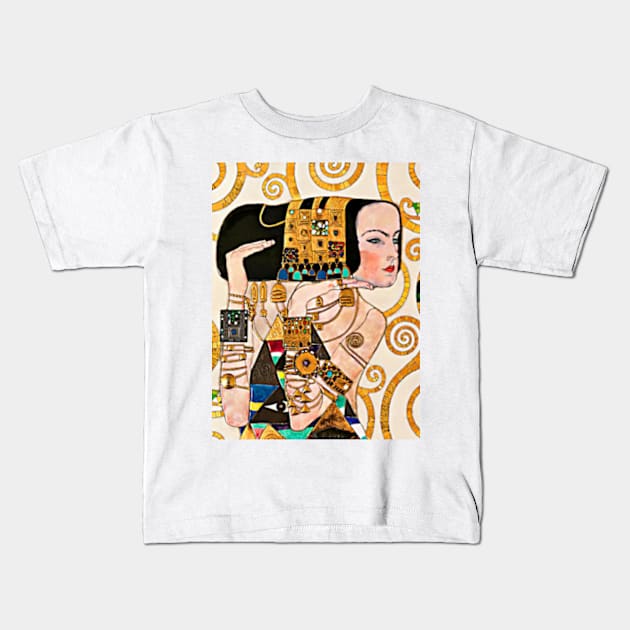 Gustav Klimt The Tree of Life Print 1905 Art Nouveau Style Kids T-Shirt by ZiggyPrint